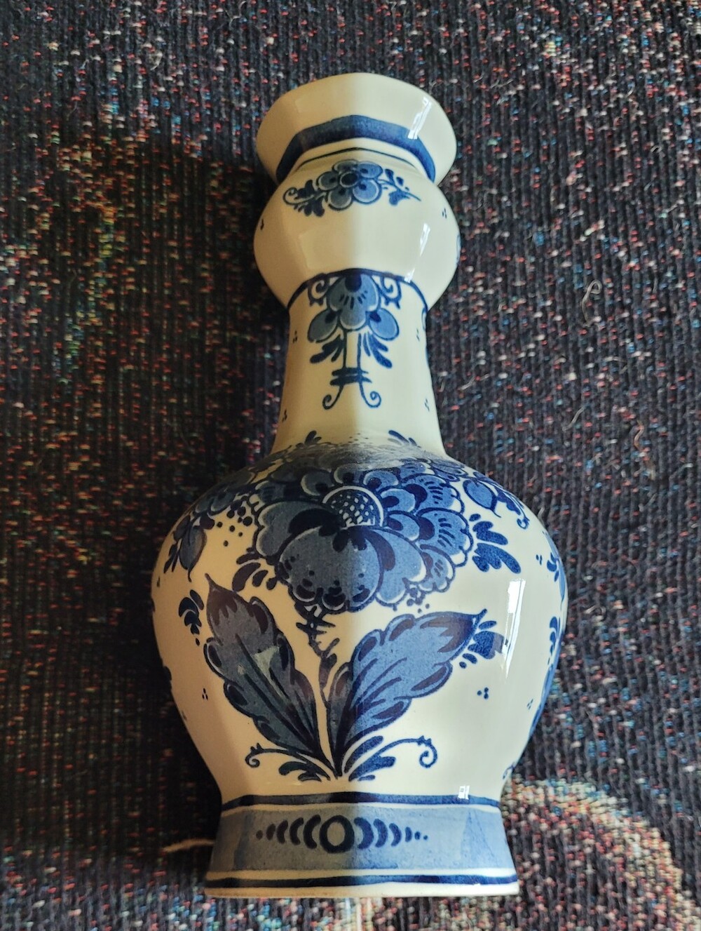 Blue and White Floral Ceramic Vase
